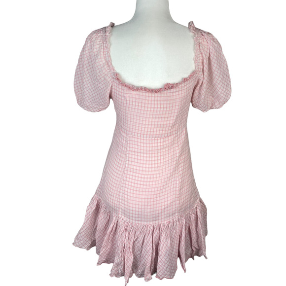 LoveShackFancy Catalina Pink Gingham Checkered Dress Size 2 - Picture 6 of 11